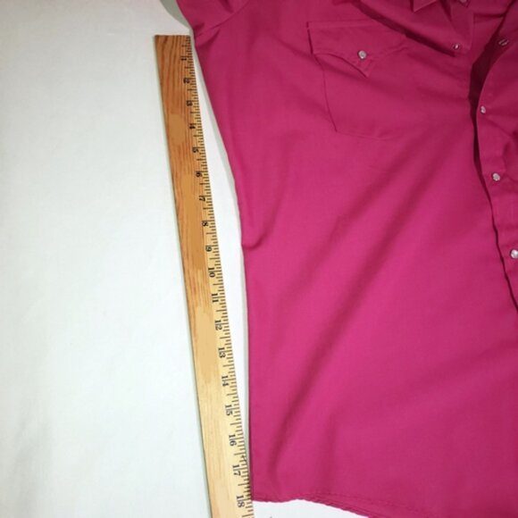 Sheplers Vintage Men's Western Shirt Long-sleeved size XL 17-35 Fuchsia Magenta - Picture 5 of 6